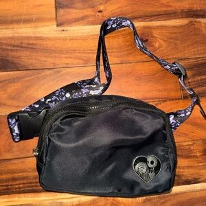 Nightmare Before Christmas Black Crossbody Bag with Floral Strap